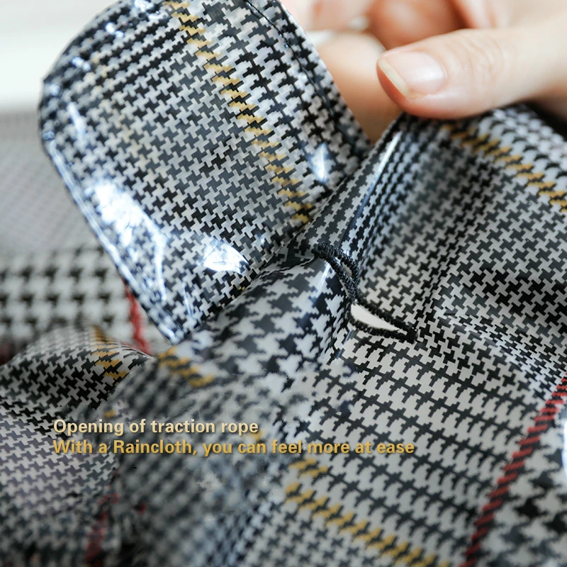 Pet PU чекер плащ летний с капюшоном дождевик открытый водонепроницаемый куртки