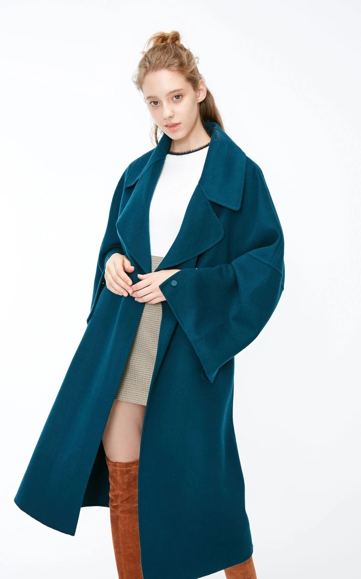 Vero Moda женское Новое двубортное длинное шерстяное пальто силуэта | 318327530