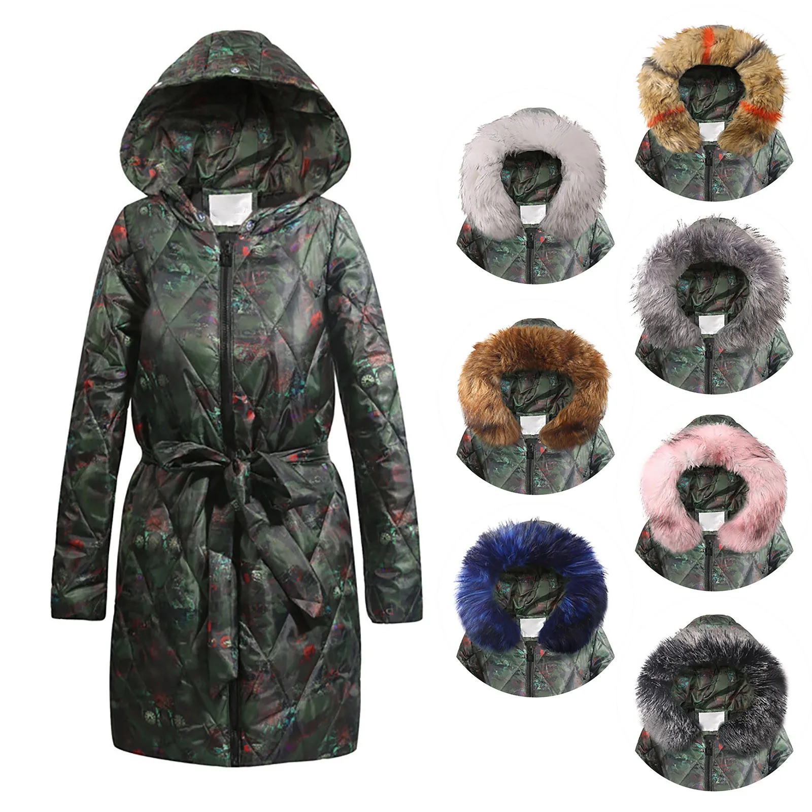 

Winter Coats For Women Mid-length Plus Size Retro Style Hooded Cotton Fashion New Streetwear Jacket куртка зимняя женская