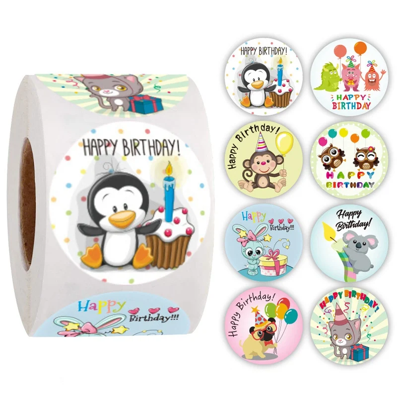 

50-500pcs 2.5 cm Stickers Roll cute animal Gift Scrapbooking Sealing Stickers Birthday Wedding Present Labels teacher reward