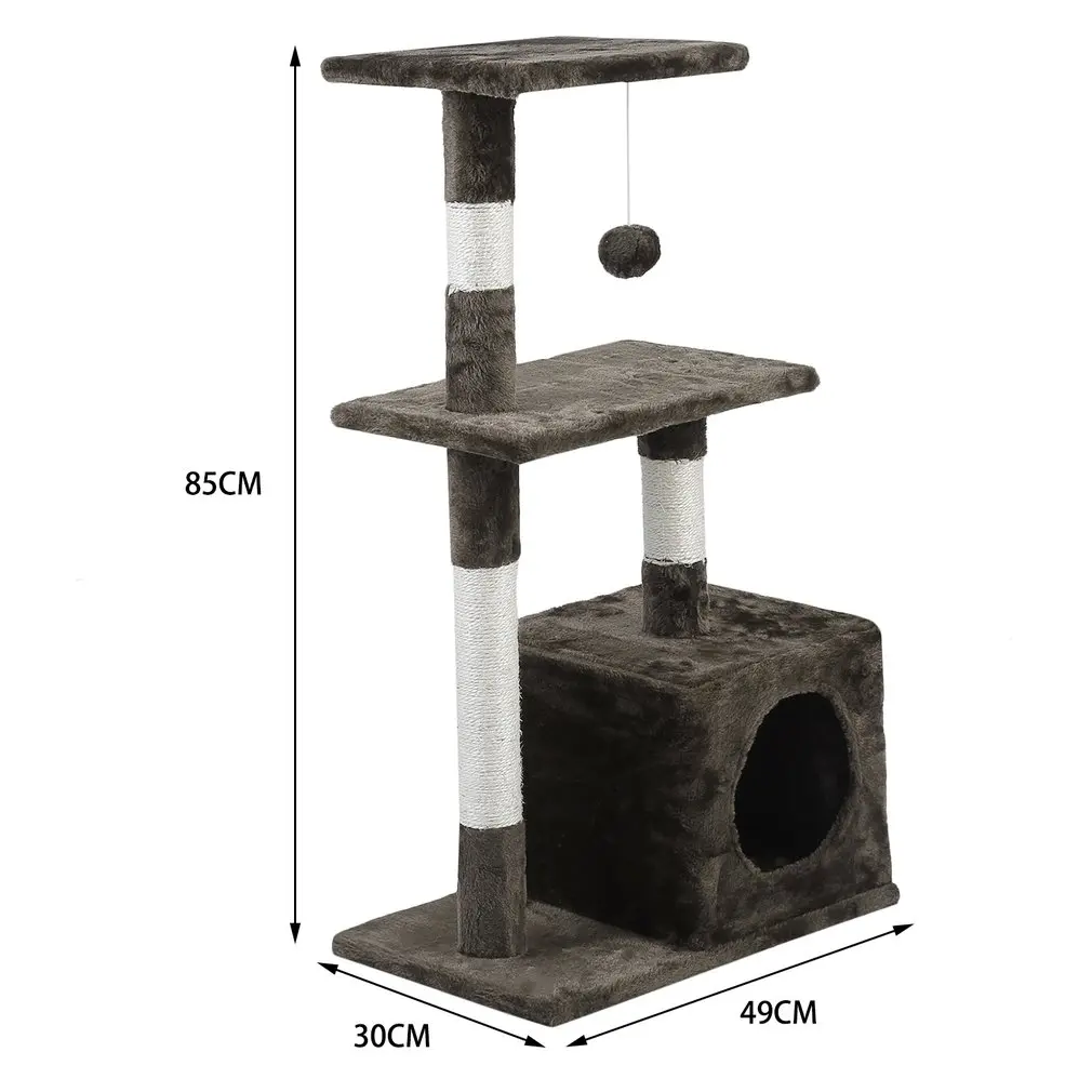 

85cm Cat Tree Toy Condo Cat Climbing Tree Multi-layer With Hammock Cat House Furniture Scratching Solid Wood Posts for Cats