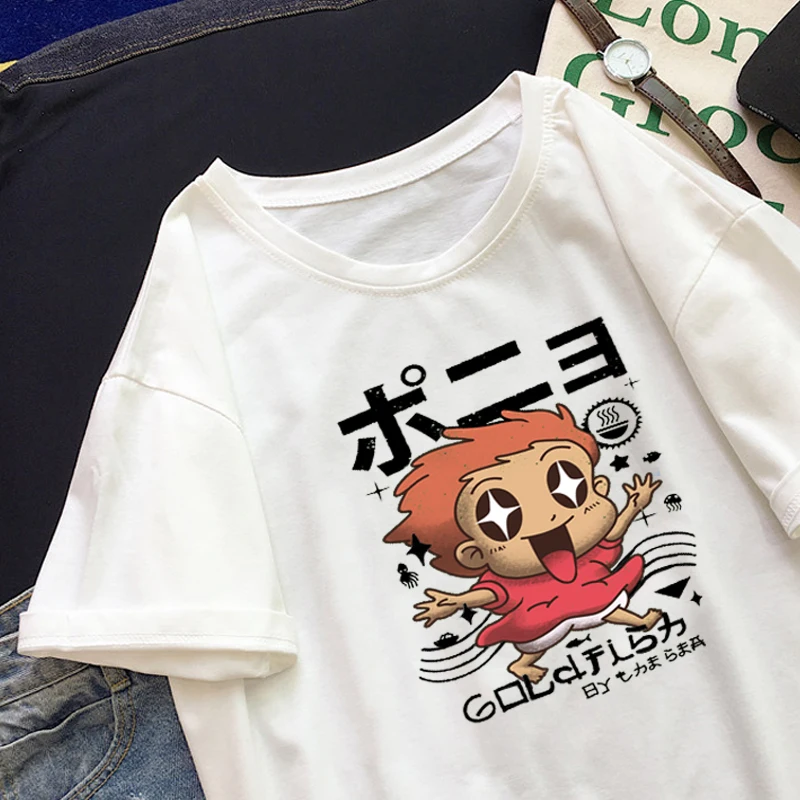 Женские футболки Корейская кавайная футболка с мультяшным принтом винтажная