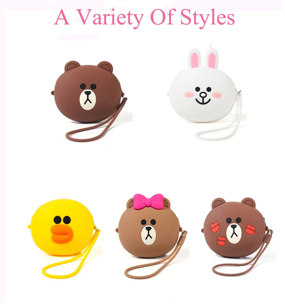Модные женские кошельки с героями мультфильмов Kawaii, силиконовая коробка для хранения косметики, сумка для монет, модный кошелек, детские подарочные наушники, SD, TF карты, сумка