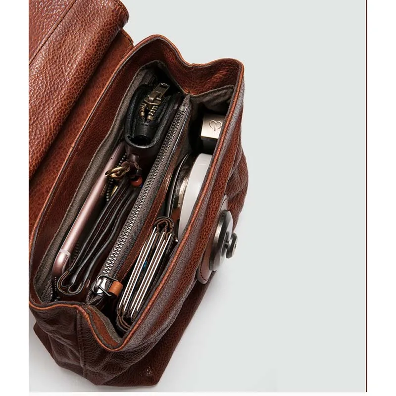 

AETOO 2020 new female bag retro handmade bag genuine leather all-match single shoulder messenger handbag