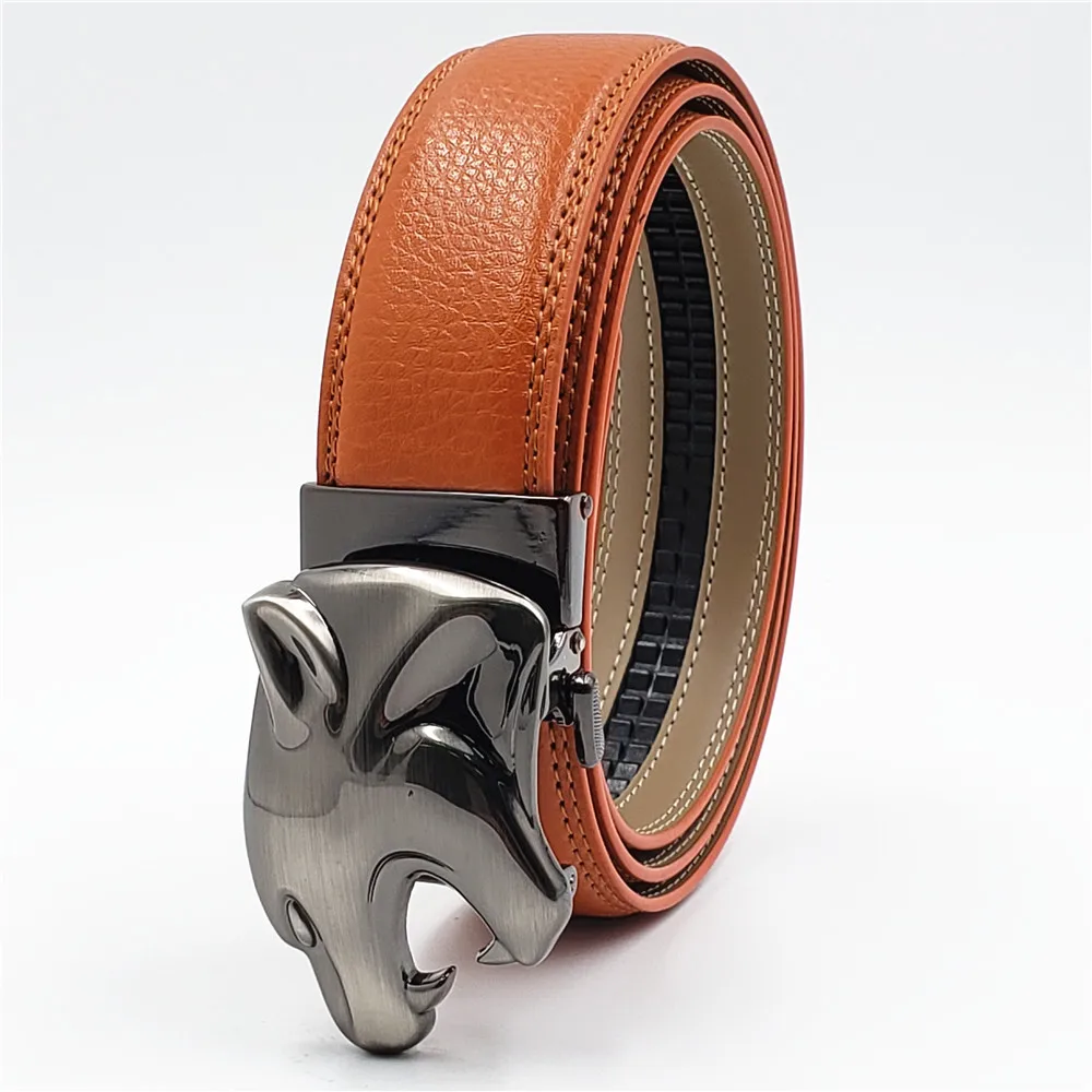 New Leopard Buckle Fashion Belts Genuine Leather Belts Luxury Designer Men Belts Famous Brand Jeasn Belt Automatic Waist Strap