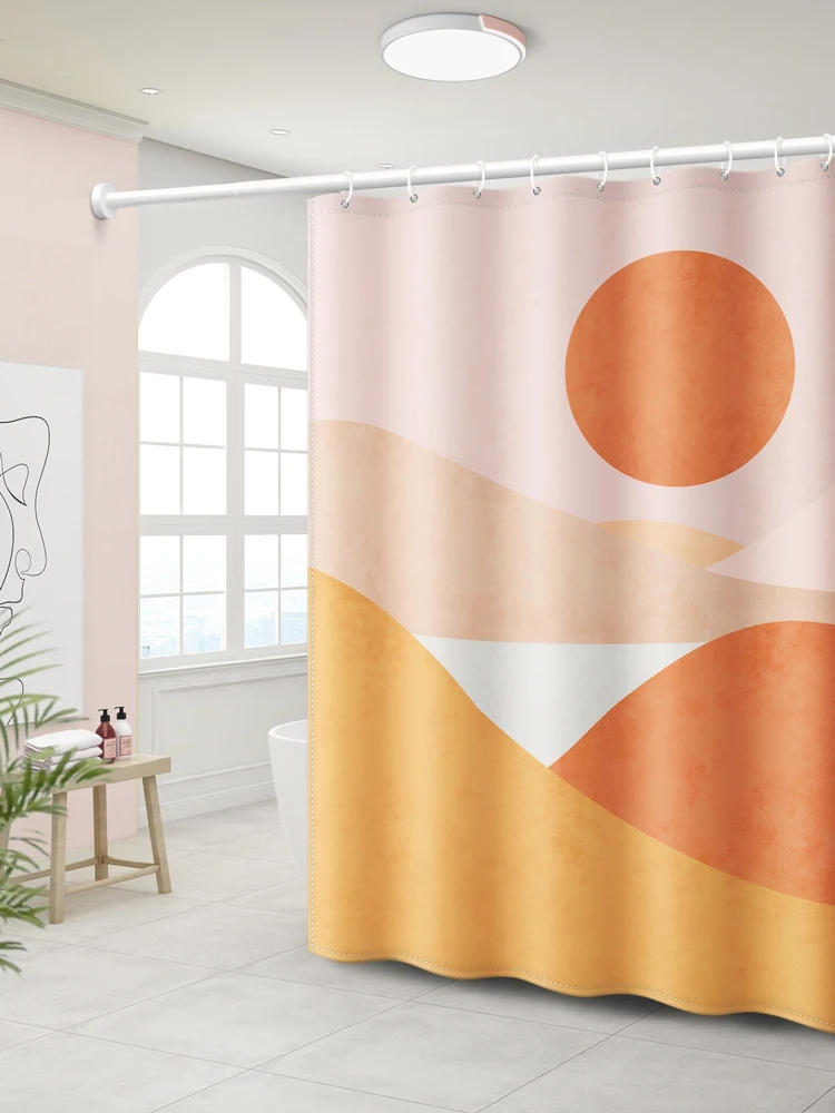 

Fashion Bathroom Shower Curtains Nordic Art Cute Thick Shower Curtains Decoration Set Cortinas De Ducha Bathroom Products DF50SC