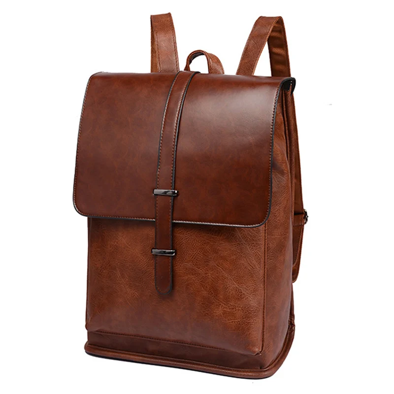 2019 Brand Casual Men Women Waterproof Backpack for Travel PU Leather Backpacks Laptop College Student Rucksacks School Bag Male