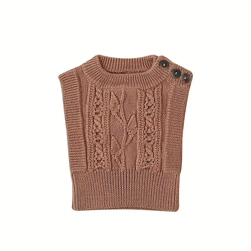 

BP Children's knitted vest 20 new button knitted sweater vest children's clothing boys and girls ins children's clothing