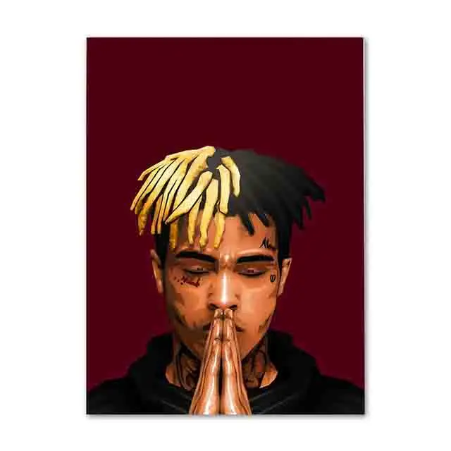 Домашний декор живопись холст картины Настенные работы XXXTentacion Rapper Star HD печатная модульная в скандинавском стиле плакат для гостиной - Цвет: BO LXR1751-02