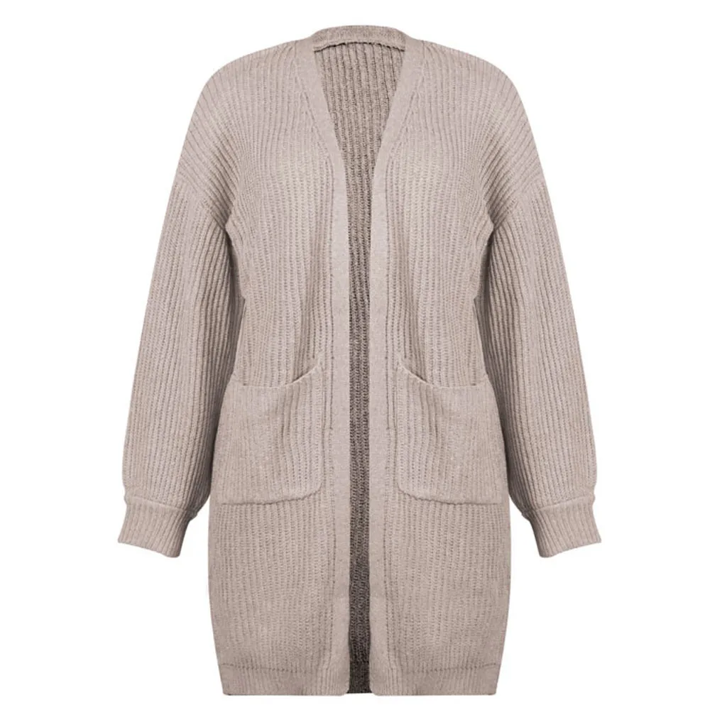 Пальто и куртки женская модная повседневная однотонная трикотажная куртка