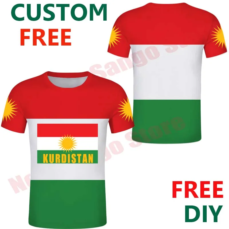 Футболка Kurdistan Nation Kurd с принтом курдского флага креативная Однотонная футболка