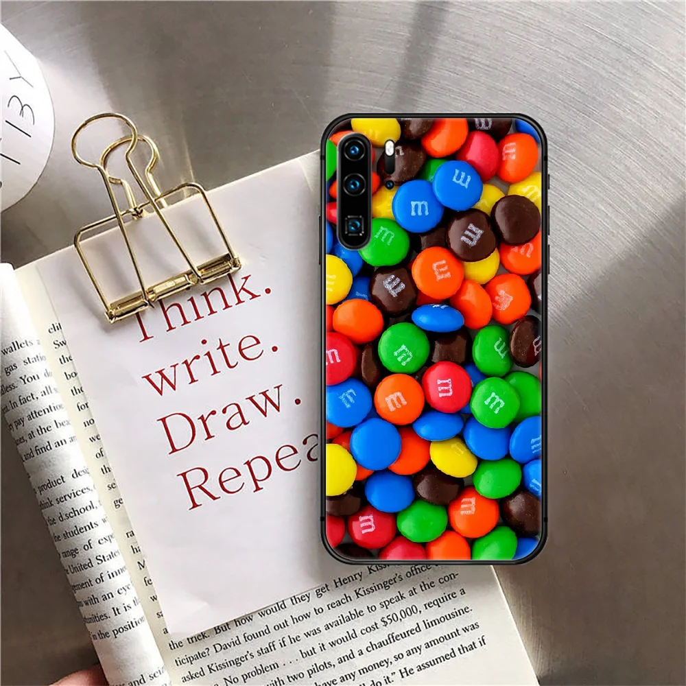 

MM Chocolate Nutella Phone Case Cover For Huawei Mate P 10 20 30 40 Lite Pro Smart Z 2019 Black Silicone Cover