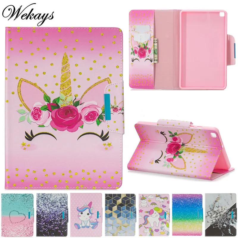 Чехол Wekays для Samsung Galaxy Tab A 8 2019 кожаный чехол с мультяшным единорогом 0 T290 T295 T297