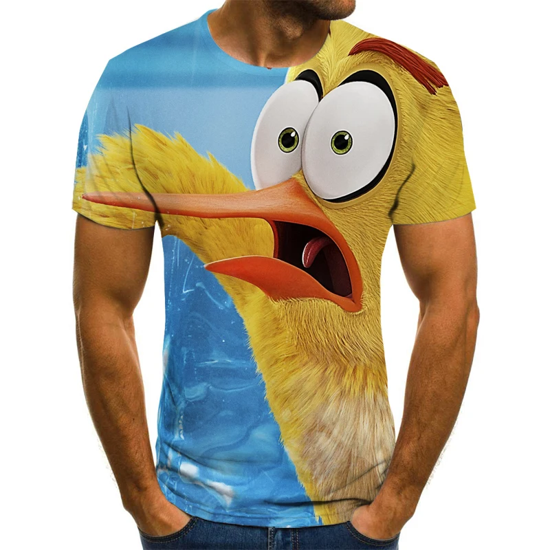 

2021 new summer men's large size 3D printing O-neck polyester short-sleeved boy cute cartoon pattern fashion trend T-shirt