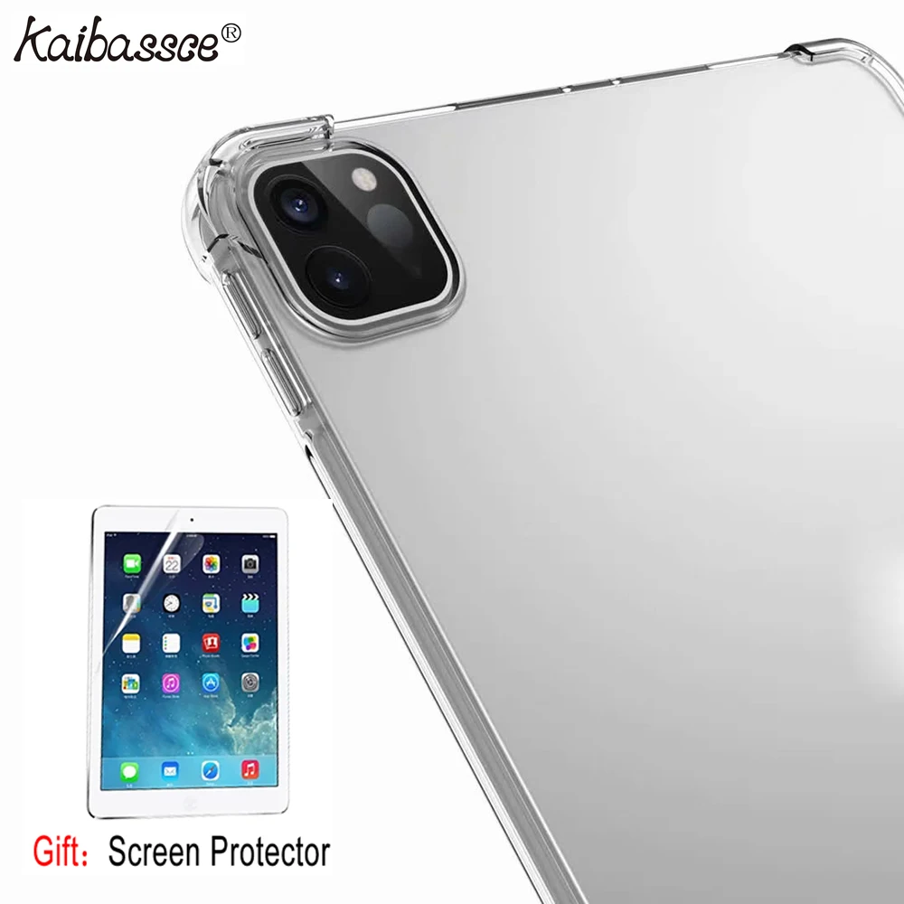 Чехол KAIBASSCE для iPad Pro11 дюймов 2018 2020 мягкий чехол из ТПУ с четырьмя углами защитой