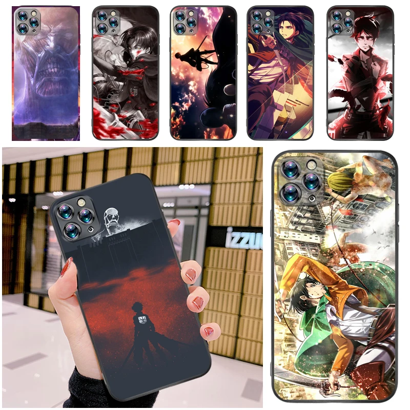 

Attack On Titan Eren Jager Armin Arlert Levi Mikasa Ackerman Phone Case For iPhone 12 Pro MAX Mini SE 2020 Back Cover Funda