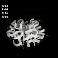 round 12mm 14mm 16mm 18mm circle cable clips with nail pe circle nail wire clips to fix single or multiple cables 100pcsbag