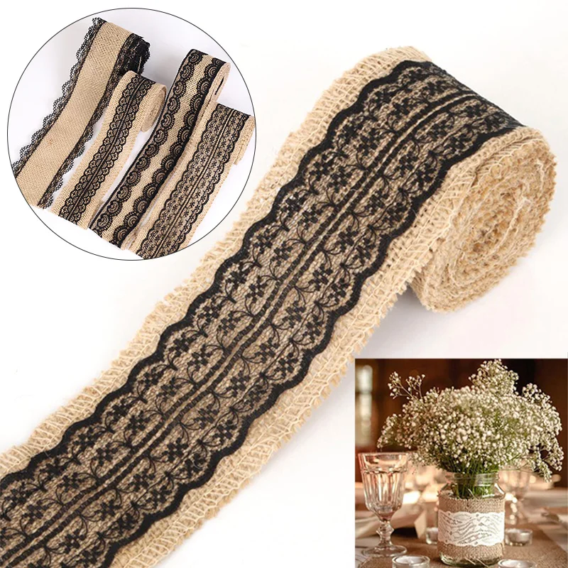 

2 м * 5 см/рулон, кружевная атласная льняная ткань ручной работы для рукоделия, для рождества, свадьбы