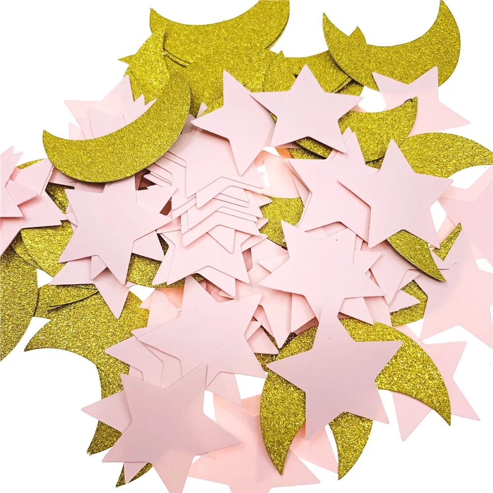 100 шт Рамадан старт Луна бумага конфетти розовое золото с днем рождения украшение