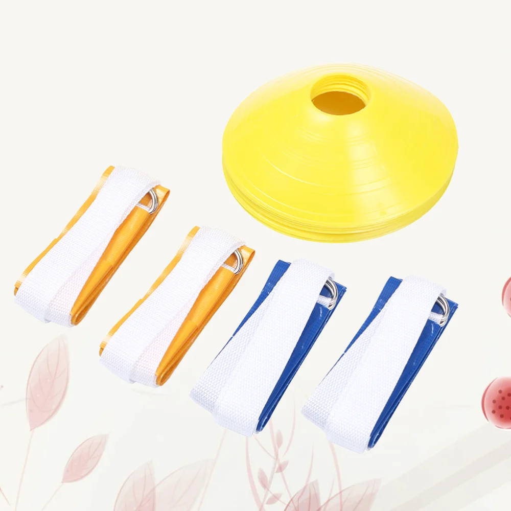 

8 Pcs American Football Waist Belt Type Flag Rugby Training Ribbon Game Streamer Label Webbing Sign with 4 Dish Plate Cone Obsta