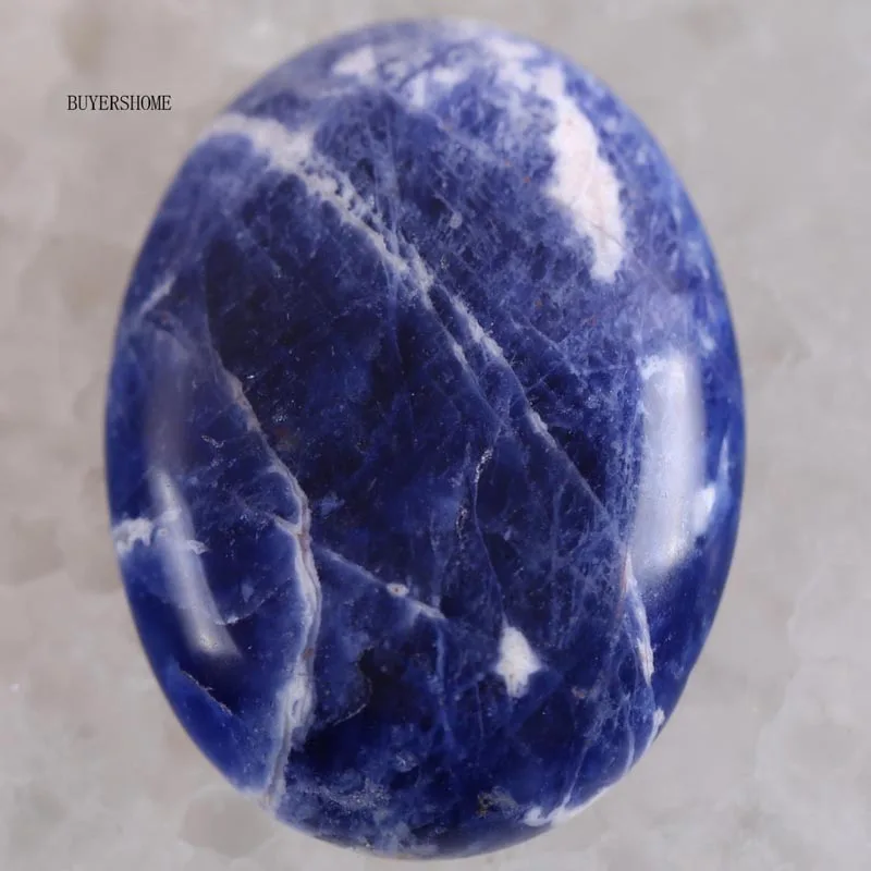 Blue Sodalite 51 цвет 30x40 мм кабошон натуральный камень бусины для рукоделия ювелирных изделий Малахит содалит Lapis Fit ожерелье браслет серьги - Цвет: Blue Sodalite
