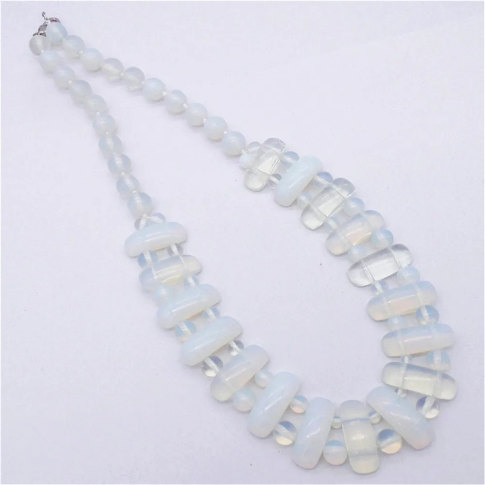 

1 Strand 25x10x8mm Wholesale White Opal Oblong Pendant Necklace Jewelry Ornaments 16.5inch S284