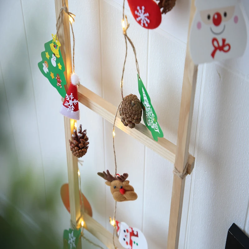 DIY Новогоднее украшение светодиодный светильник-гирлянда из соснового конуса, медный провод, сказочный теплый белый светильник-гирлянда s для рождества, дома, свадьбы