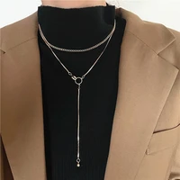 2021 double necklace for women with clavicle chain overlapped light luxury sweater chain fashion neck chain pendant a chain