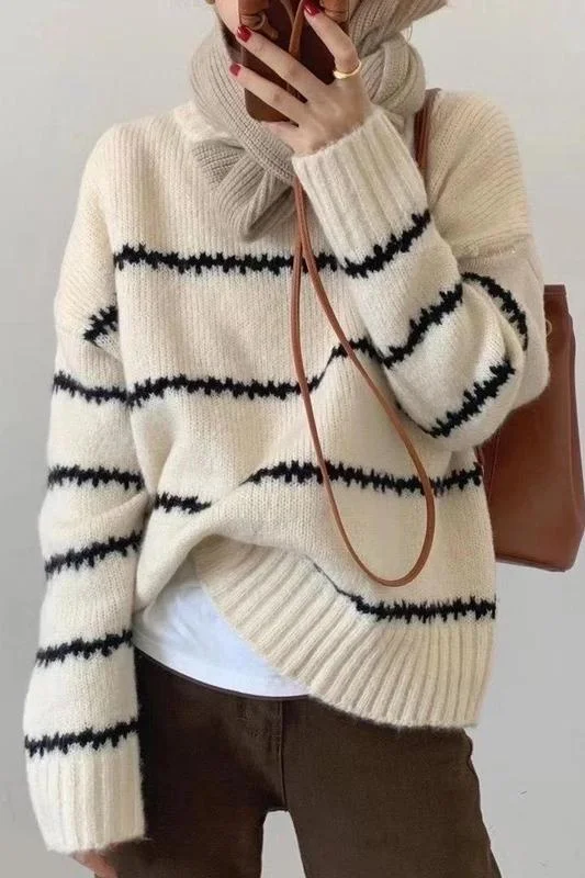 

Женский пуловер с круглым вырезом, Осень-зима