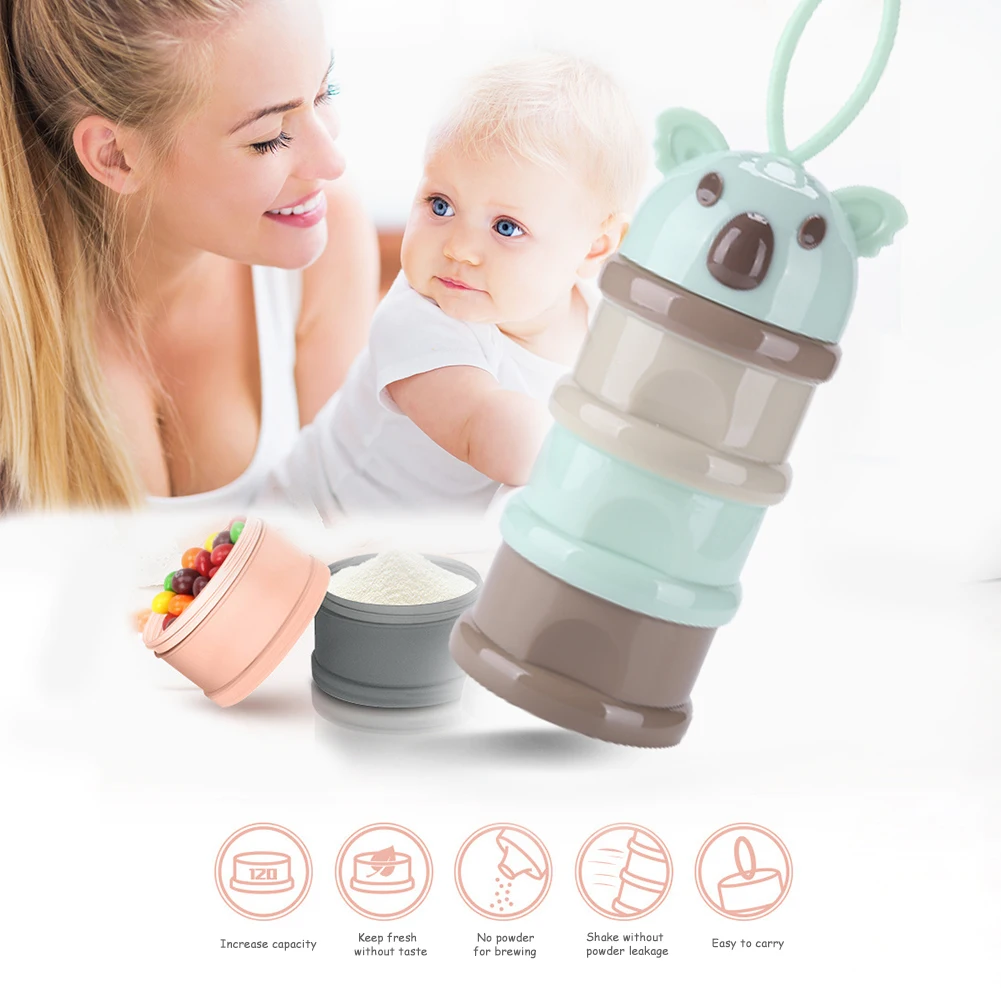 

3 Layer Detachable Baby Food Storage Box Essential Cereal Milk Powder Boxes Portable Toddle Kids Milk Powder Container
