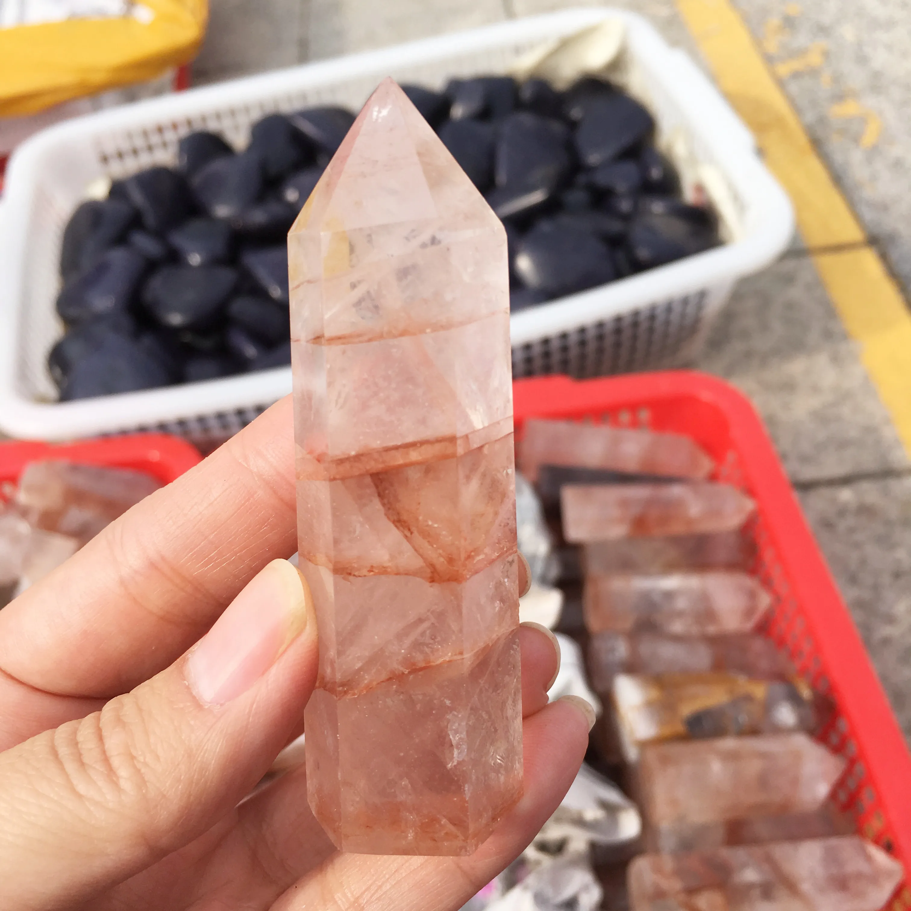 

Natural Crystal Heart HandMade Yellow Golden Quartz point