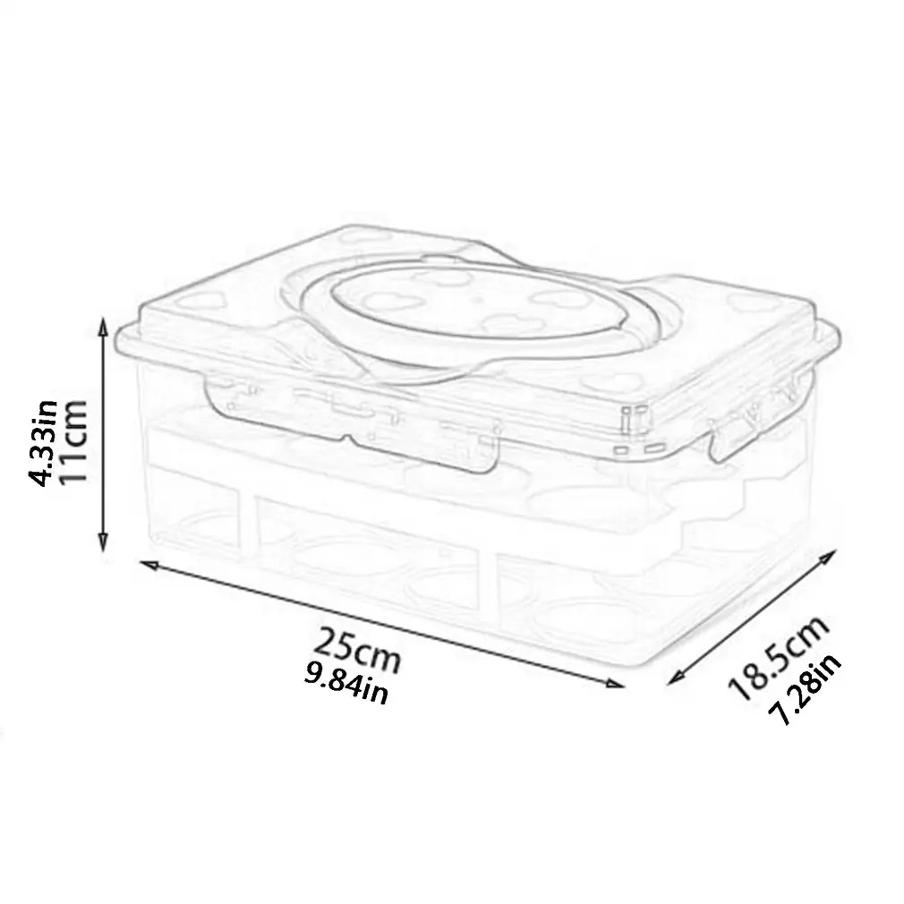 

Plastic Egg Container Case Refrigerator Fresh Food Storage Box Kitchen Accessories Organizer Household Hand-held Egg Storage Box