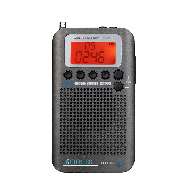 Портативный радиоприемник Retekess TR105 FM/AM/SW/CB/AIR/VHF с таймером