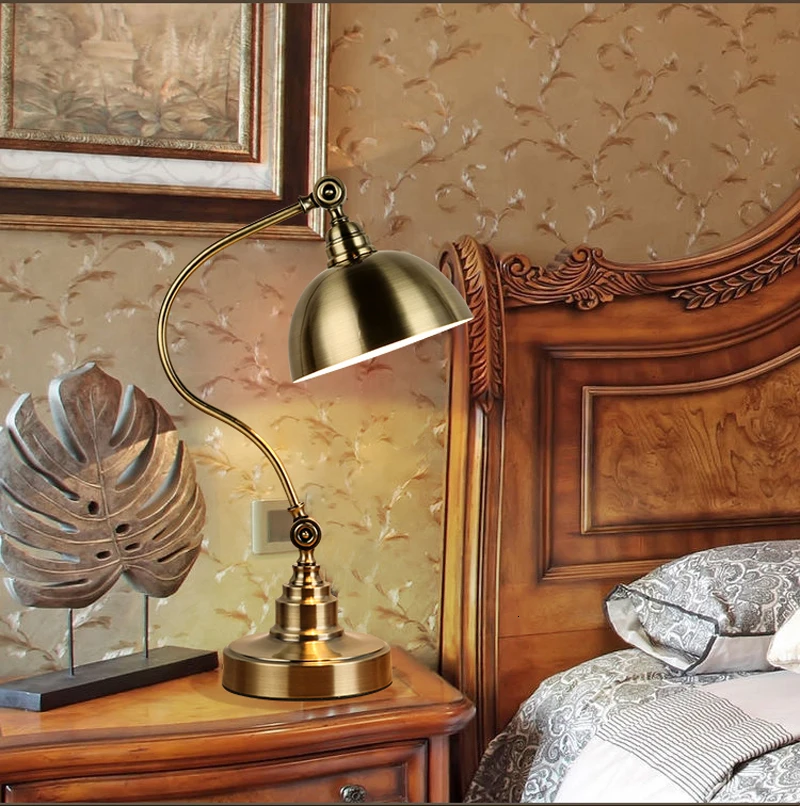 Современная настольная лампа из Золотого Металла для кабинета спальни luminaria de mesa