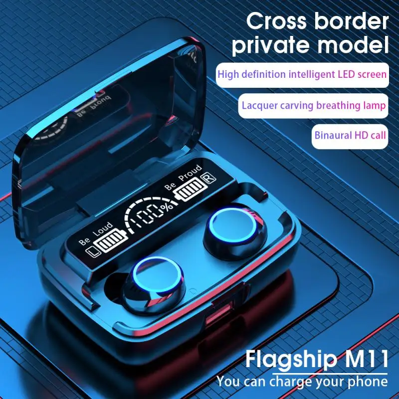 M11-1 наушники-вкладыши TWS с Touch Bluetooth 5 1 наушники мини Беспроводной глубокий бас