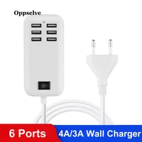 euus 4a3a plug wall dock fast charging extension power adapter for iphone 12 11 x huawei phone tablet usb charger hub 6 ports