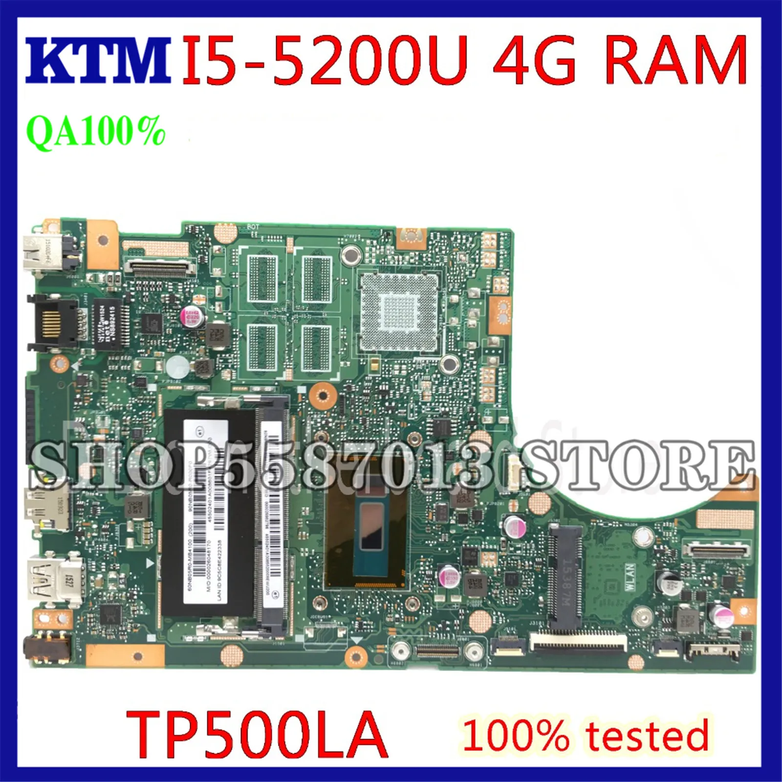 

original For ASUS TP500LN TP500LA TP500 Laptop Motherboard I5-5200U TP500LN Mainboard 4GB RAM Test work 100%