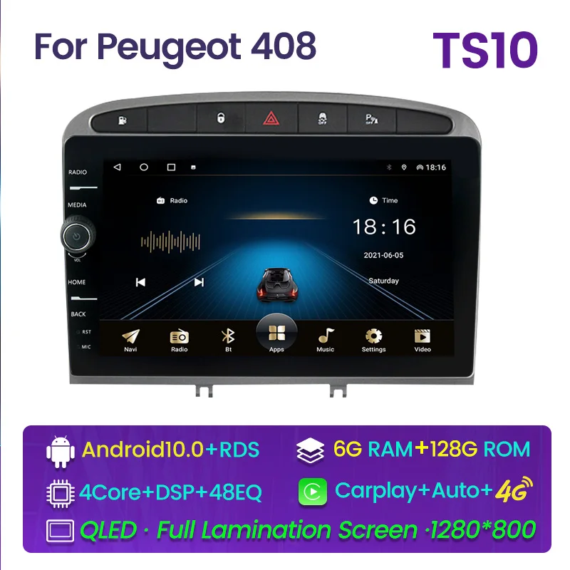 

Auto Radio For Peugeot 408 308 308S 2012 2013 2014 - 2020 Multimedia Video Player 2 Din Car Radio GPS Android 2Din Touch Screen