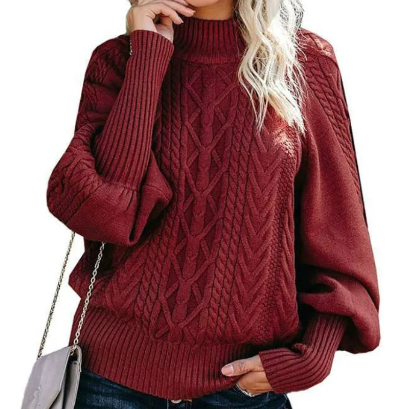 

Women Turtleneck Sweaters High Quality Autumn Winter 2020 Pull Jumpers European Casual Twist Warm Sweater Female Oversized
