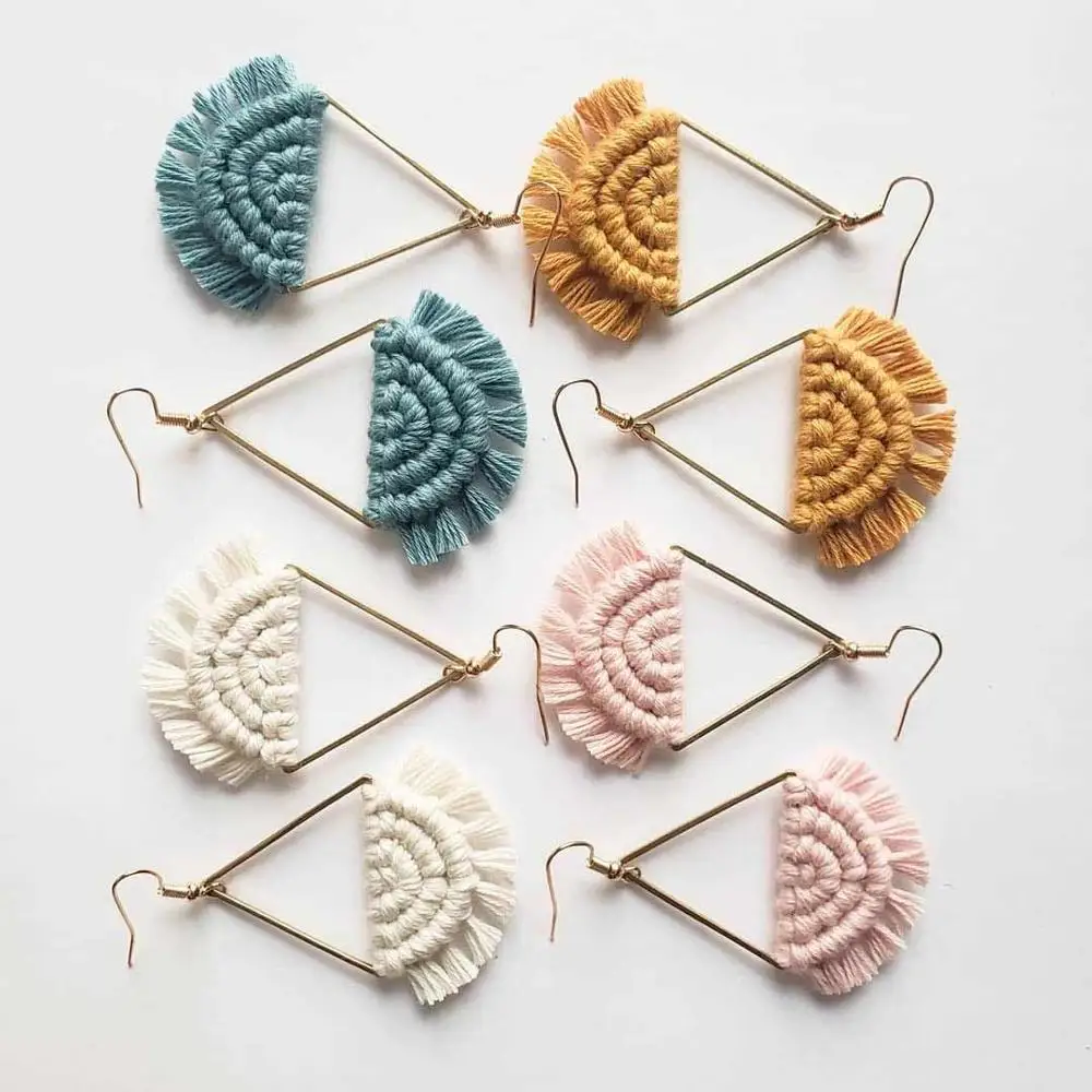 Женские богемные серьги с бахромой Girlgo длинные висячие перьями очаровательные