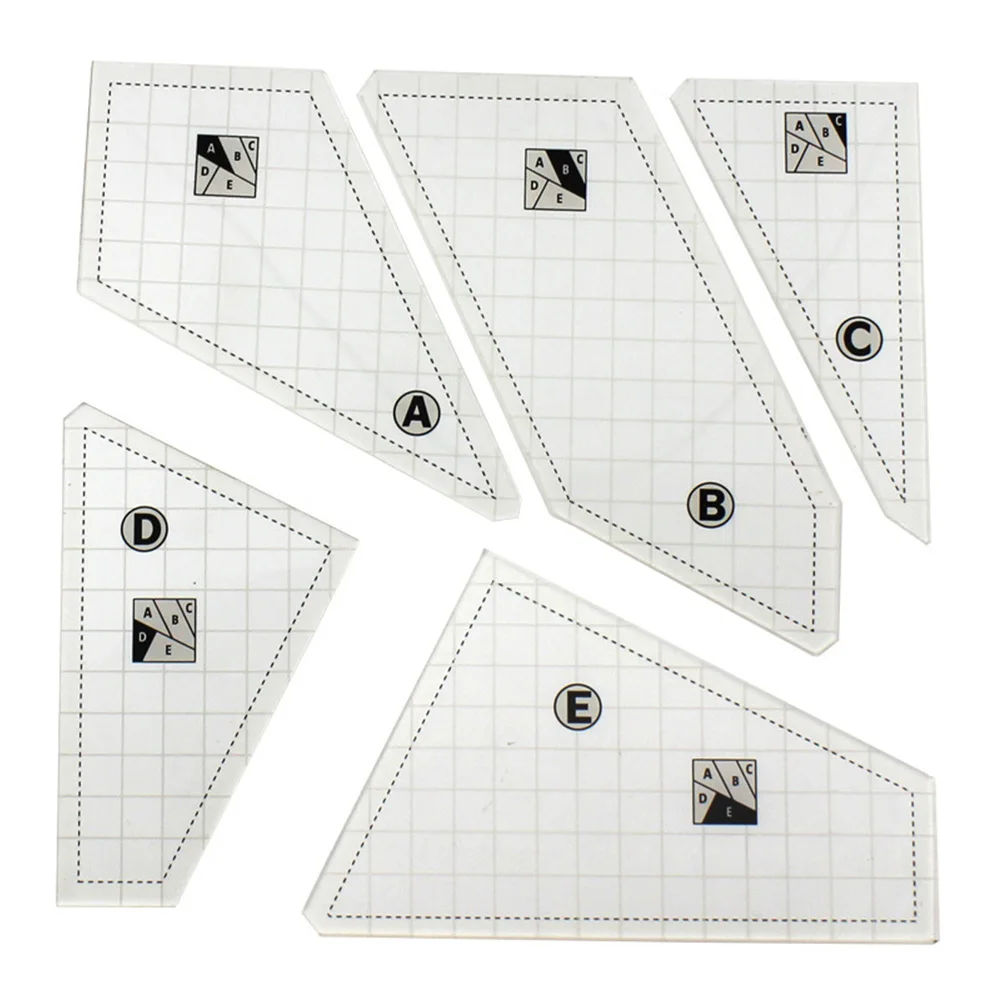 

5Pcs Household Sewing Ruler Square Tailor Template Acrylic Ruler for DIY Patchwork Measuring Tool Quilting Craft Accessories