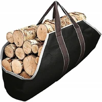 2021 hot sale logging bag thickened hard working logging charcoal canvas bag firewood ribbon striped wood storage bag