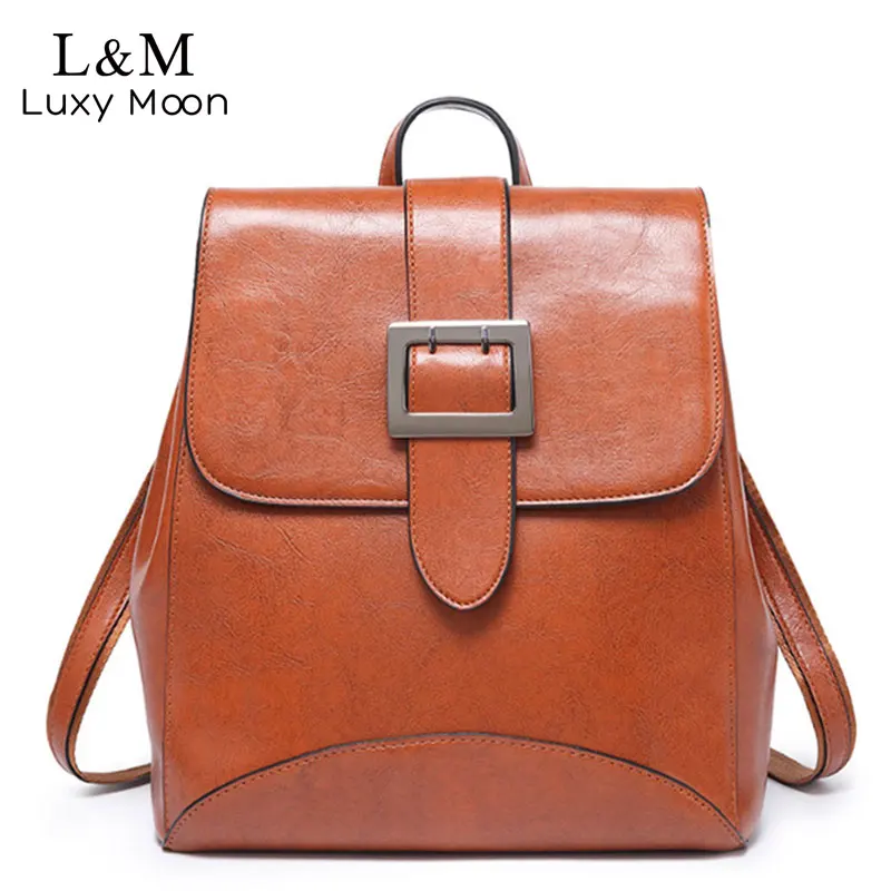 Высококачественный Женский рюкзак из масляной кожи многофункциональный женский