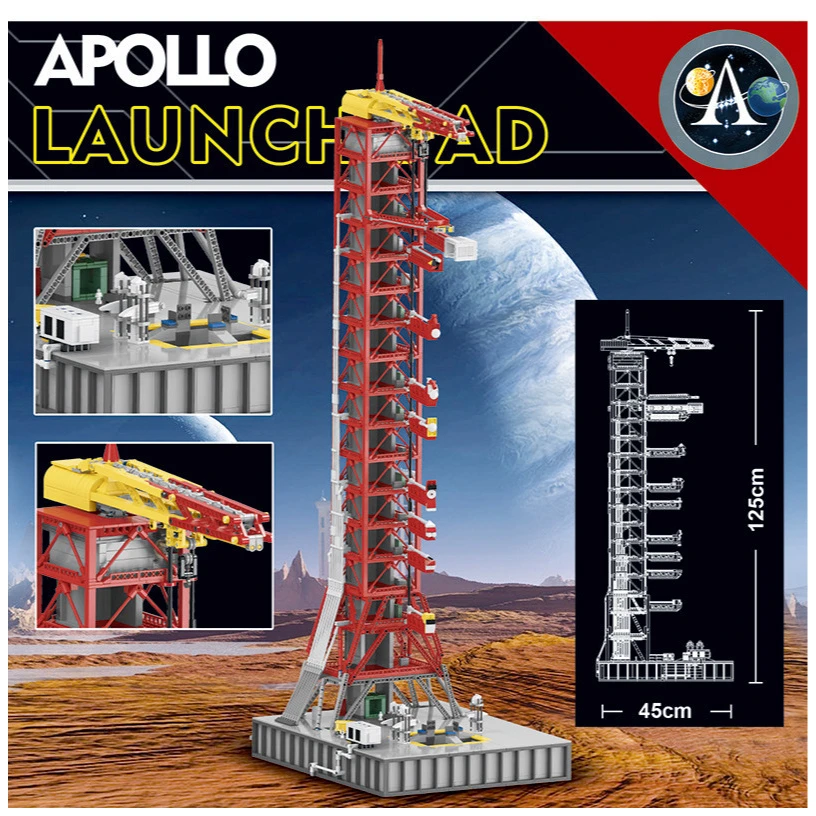 

3586 шт., набор строительных блоков Apollo Saturn V