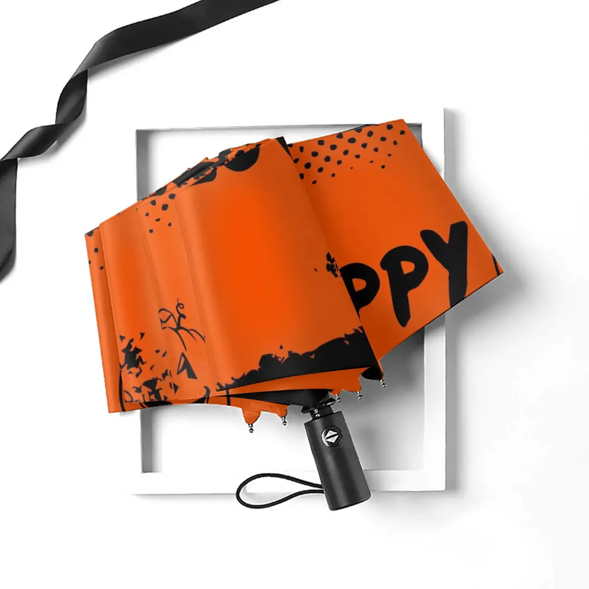 Prezzo Ombrello Automatico Pioggia Donna Ombrello A Tre Pieghe Halloween Grunge Sfondo Ombrello Antivento Ombrello Impermeabile Femminile