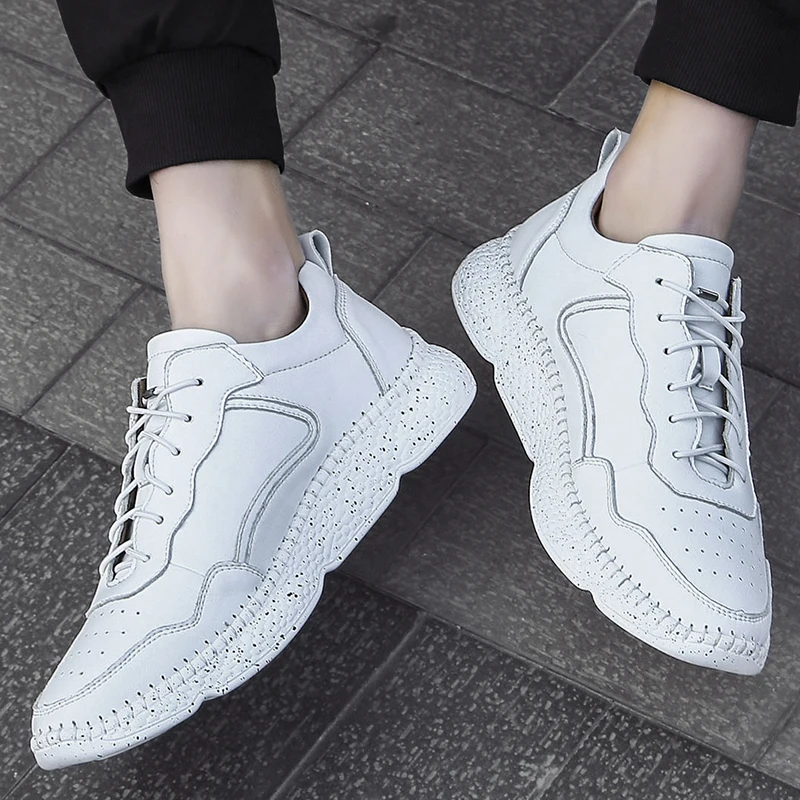 

Sneakers Men Casual Mens Causal Shoes Men Casual Leather For Sport Black Men's Sneakers Fashion Man Shoe Flat Hot Sale
