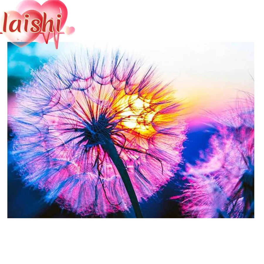 

Full Square/Round Diamond Painting Dandelion 5D Diamond Embroidery landscape Mosaic Diamond Cross Stitch Home Decor Gift picture