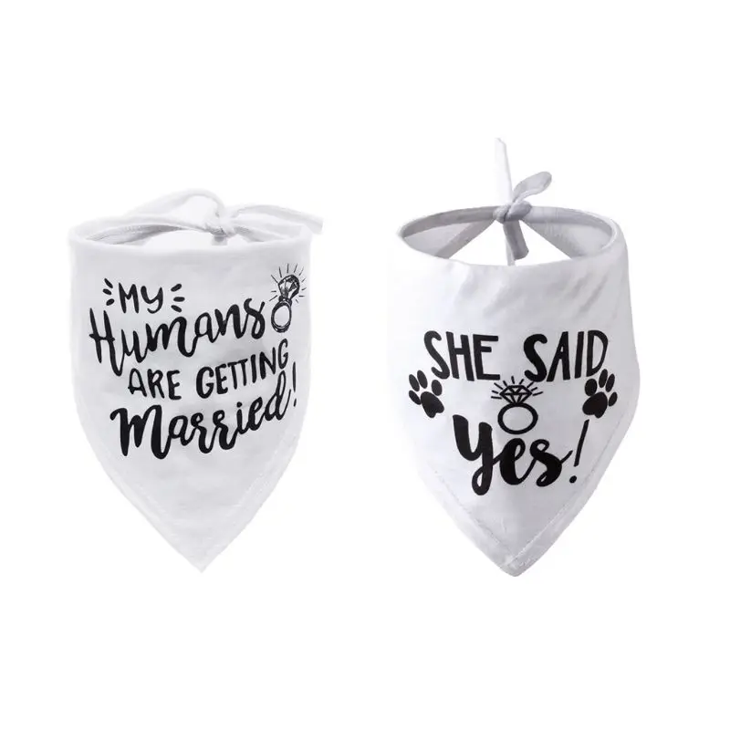 Бандана для свадьбы с собакой помолвки домашних животных треугольные нагрудники