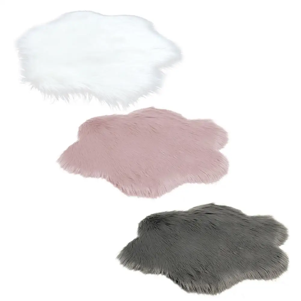 Мягкий плюшевый ковер в форме сливы однотонный коврик домашний модный