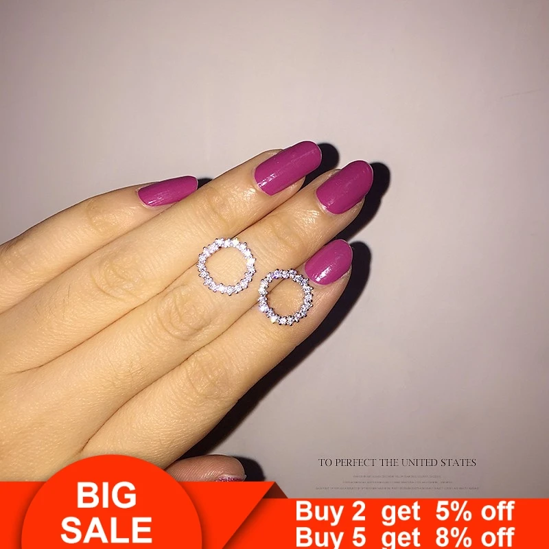 Милый Earrring АААА Кубический Цирконий 925 серебро массивные вечерние свадебные